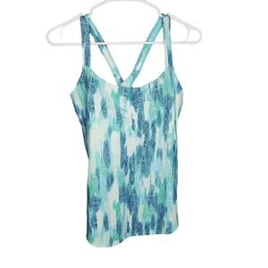 Marmot Camille Tank Top Women's Medium Blue Geometric Print Strappy Activewear
